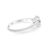 Vintage Style Engagement Ring Simulated Cubic Zirconia 925 Sterling Silver