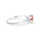 Art Deco Engagement Ring Round Simulated Cubic Zirconia 925 Sterling Silver