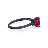 Simulated Ruby Accent Cubic Zirconia Wedding Bridal Ring 925 Sterling Silver