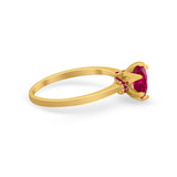 Simulated Ruby Accent Cubic Zirconia Wedding Bridal Ring 925 Sterling Silver