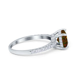 Vintage Cushion Cut Engagement Ring Simulated Cubic Zirconia 925 Sterling Silver