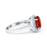 Halo Engagement Ring Large Round Simulated Cubic Zirconia 925 Sterling Silver