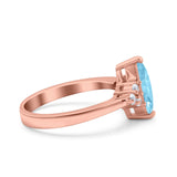 Vintage Art Deco Marquise Wedding Ring Simulated Cubic Zirconia 925 Sterling Silver