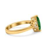 Vintage Art Deco Marquise Wedding Ring Simulated Cubic Zirconia 925 Sterling Silver