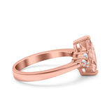 Vintage Art Deco Marquise Wedding Ring Simulated Cubic Zirconia 925 Sterling Silver