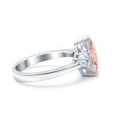 Vintage Art Deco Marquise Wedding Ring Simulated Cubic Zirconia 925 Sterling Silver