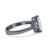 Vintage Art Deco Marquise Wedding Ring Simulated Cubic Zirconia 925 Sterling Silver