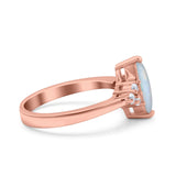 Vintage Art Deco Marquise Wedding Ring Simulated Cubic Zirconia 925 Sterling Silver