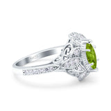 Marquise Art Deco Wedding Engagement Bridal Ring Accent Vintage Round Simulated Cubic Zirconia 925 Sterling Silver