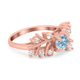 Vintage Style Wedding Bridal Ring Round Simulated Cubic Zirconia 925 Sterling Silver