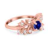 Vintage Style Wedding Bridal Ring Round Simulated Cubic Zirconia 925 Sterling Silver