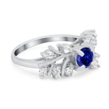 Vintage Style Wedding Bridal Ring Round Simulated Cubic Zirconia 925 Sterling Silver