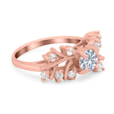 Vintage Style Wedding Bridal Ring Round Simulated Cubic Zirconia 925 Sterling Silver