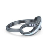 Infinity Ring Lab Created Opal Round Simulated Cubic Zirconia 925 Sterling Silver