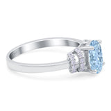 Oval Art Deco Wedding Bridal Ring Simulated Cubic Zirconia 925 Sterling Silver