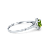 Halo Wedding Bridal Ring Round Simulated Cubic Zirconia 925 Sterling Silver