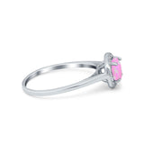 Halo Wedding Bridal Ring Round Simulated Cubic Zirconia 925 Sterling Silver