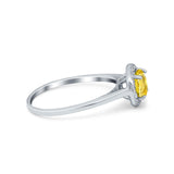 Halo Wedding Bridal Ring Round Simulated Cubic Zirconia 925 Sterling Silver