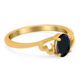 Art Deco Oval Wedding Engagement Bridal Ring Simulated Cubic Zirconia 925 Sterling Silver