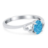 Art Deco Oval Wedding Engagement Bridal Ring Simulated Cubic Zirconia 925 Sterling Silver