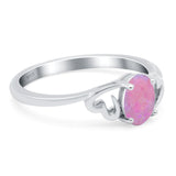 Art Deco Oval Wedding Engagement Bridal Ring Simulated Cubic Zirconia 925 Sterling Silver