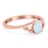 Art Deco Oval Wedding Engagement Bridal Ring Simulated Cubic Zirconia 925 Sterling Silver