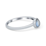 Petite Dainty Ring Solitaire Round Simulated Cubic Zirconia 925 Sterling Silver