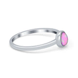 Petite Dainty Ring Solitaire Round Simulated Cubic Zirconia 925 Sterling Silver