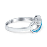 Infinity Ring Crisscross Simulated Cubic Zirconia Lab Opal 925 Sterling Silver