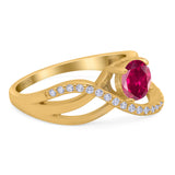 Art Deco Wedding Engagement Crisscross Bridal Ring Round Simulated Cubic Zirconia 925 Sterling Silver