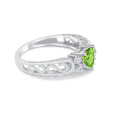 Filigree Heart Promise Wedding Ring 925 Sterling Silver Simulated Cubic Zirconia