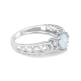 Filigree Heart Promise Wedding Ring 925 Sterling Silver Simulated Cubic Zirconia