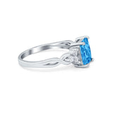 Emerald Cut Wedding Bridal Ring Simulated Cubic Zirconia 925 Sterling Silver