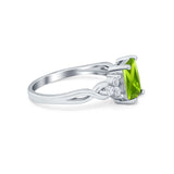 Emerald Cut Wedding Bridal Ring Simulated Cubic Zirconia 925 Sterling Silver