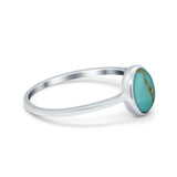 Solitaire Oval Thumb Ring Simulated Cubic Zirconia Stone 925 Sterling Silver