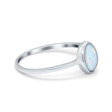 Solitaire Oval Thumb Ring Simulated Cubic Zirconia Stone 925 Sterling Silver