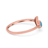 Petite Dainty Moon Cresent Band Ring Simulated Cubic Zirconia 925 Sterling Silver