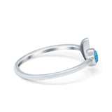 Petite Dainty Moon Cresent Band Ring Simulated Cubic Zirconia 925 Sterling Silver