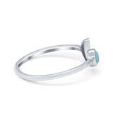 Petite Dainty Moon Cresent Band Ring Simulated Cubic Zirconia 925 Sterling Silver