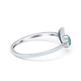 Petite Dainty Moon Cresent Band Ring Simulated Cubic Zirconia 925 Sterling Silver