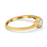 Swirl Petite Dainty Solitaire Ring Simulated Cubic Zirconia 925 Sterling Silver