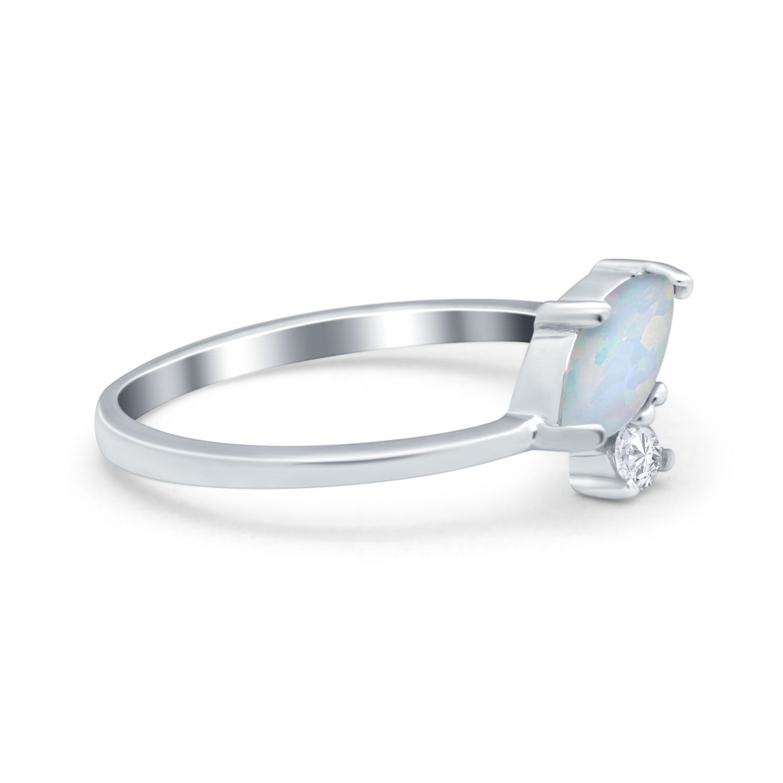 Fashion Ring Marquise Simulated Cubic Zirconia 925 Sterling Silver