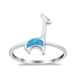 Giraffe Band Ring Simulated Cubic Zirconia Opal 925 Sterling Silver