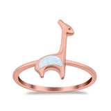 Giraffe Band Ring Simulated Cubic Zirconia Opal 925 Sterling Silver