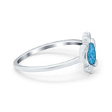 Turtle Ring Simulated Cubic Zirconia Opal 925 Sterling Silver