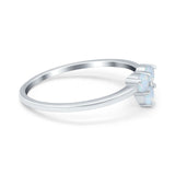 Fashion Thumb Ring Round Simulated Cubic Zirconia Opal 925 Sterling Silver