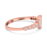 Fashion V Ring Simulated Cubic Zirconia 925 Sterling Silver Thumb Ring