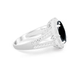 Art Deco Engagement Bridal Ring Simulated Cubic Zirconia 925 Sterling Silver