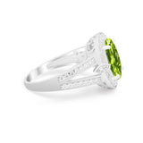 Art Deco Engagement Bridal Ring Simulated Cubic Zirconia 925 Sterling Silver