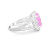 Art Deco Engagement Bridal Ring Simulated Cubic Zirconia 925 Sterling Silver